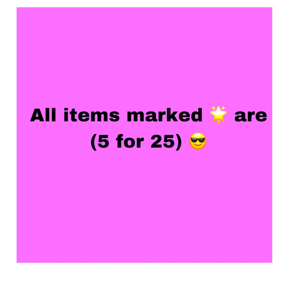 All items with a gold star icon are 5 for 25